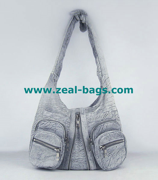 AAA Replica Alexander Wang Donna Hobo Should Bag Grey Lambskin